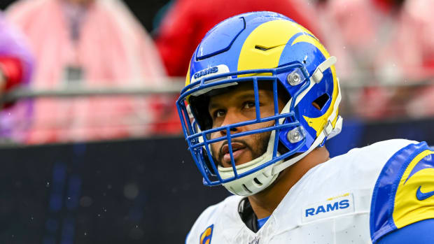 Los Angeles Rams defensive tackle Aaron Donald during a game.